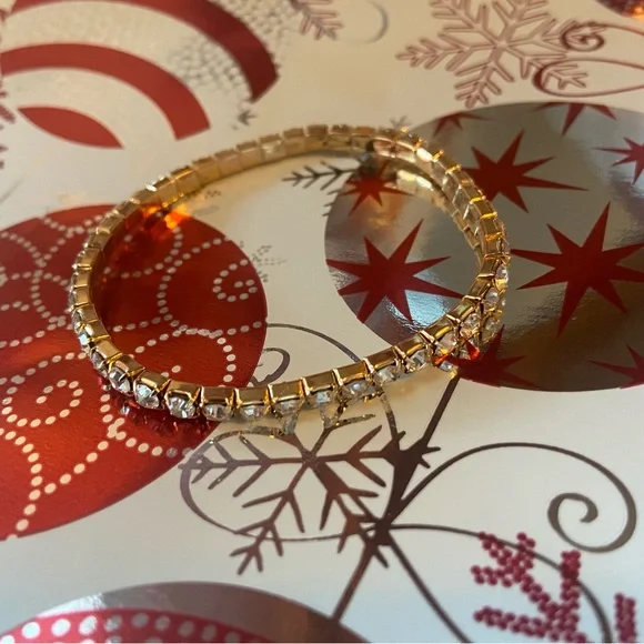 Gold Jeweled Stretch Bracelet - Picture 2 of 2